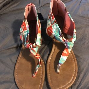 Multi color wedge sandals
